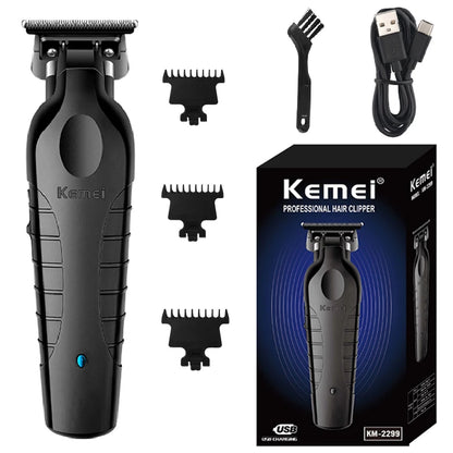 Kemei 2299 Professional Electric Hair Trimmer - Cordless Beard & Hair Clipper for Men, Rechargeable, 0mm Cutting Machine