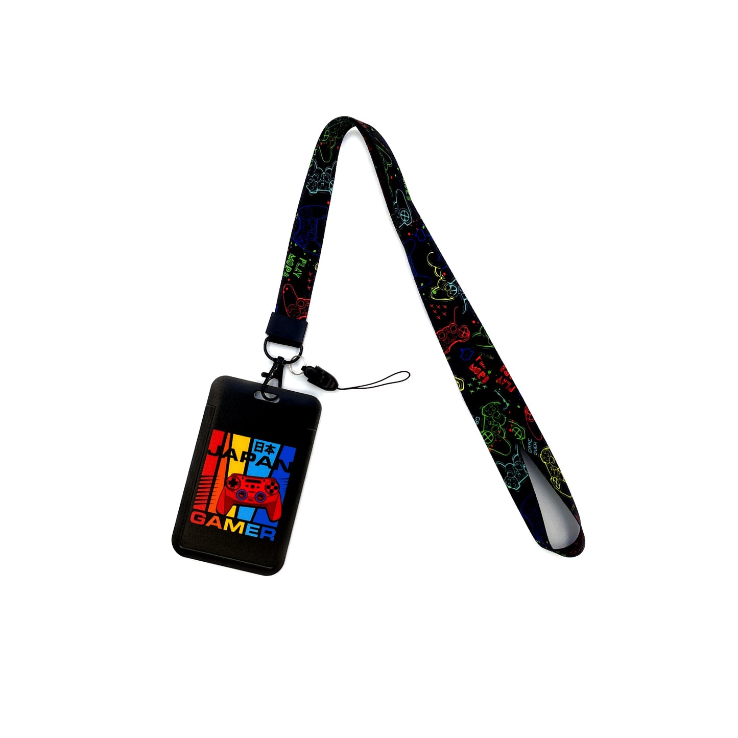 Gamer Card Holder Neck Strap Lanyard – Key, ID & Phone Badge Holder with Cool Hanging Rope