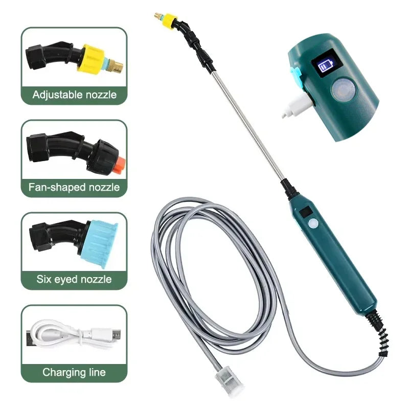 2400mAh Electric Garden Sprayer - High-Pressure Portable Plant Watering Tool with 3 Mist Nozzles for Lawn & Crop Irrigation