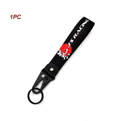 JDM Car Keychain Key Tag – Personality Spring Clip Lanyard for Racing, Modified Nylon Motorcycle & Auto Key Holder Accessories