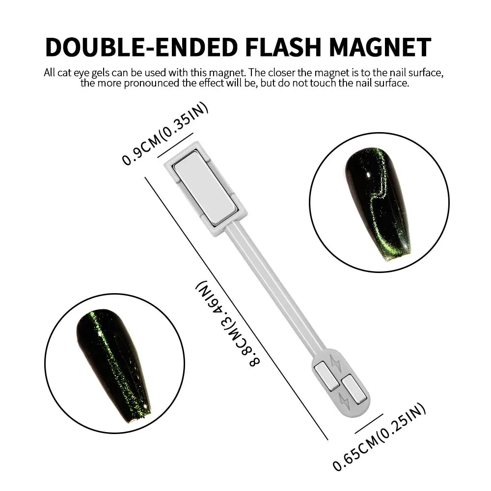 Nail Art Magnetic Wand Pen Set - 3D Cat Eye Gel Painting, UV Gel Polish Magnet Tools for Magic Manicure