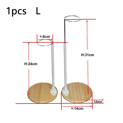 Wooden Base Doll Stand – Adjustable Plastic Support Holder for Figures & Action Models