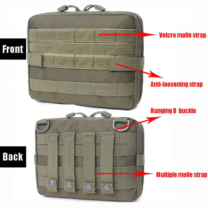 Molle Tactical EMT Pouch - Outdoor Emergency Medical Pack, Multi-Tool Kit EDC Bag for Camping and Hunting