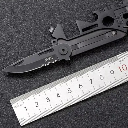Multifunctional Outdoor Tool Card – Folding Molle Scissors, Mini Army Knife & Bicycle Repair EDC Camping Gear