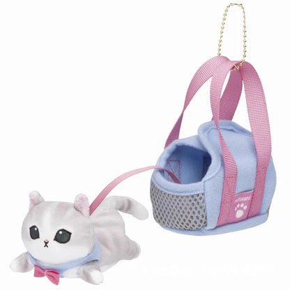 Hot Kawaii Plush Keychain Pendant — Mofusand Shark Cat & Cross-Dressing Hello Kitty/Kuromi Backpack Charm