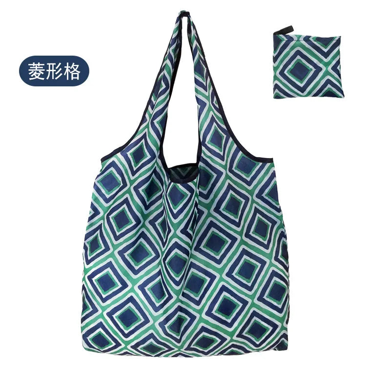 Large Foldable Reusable Shopping Tote Bag – Eco-Friendly Grocery & Beach Storage Shoulder Bag, Multi-Purpose Carry Pouch