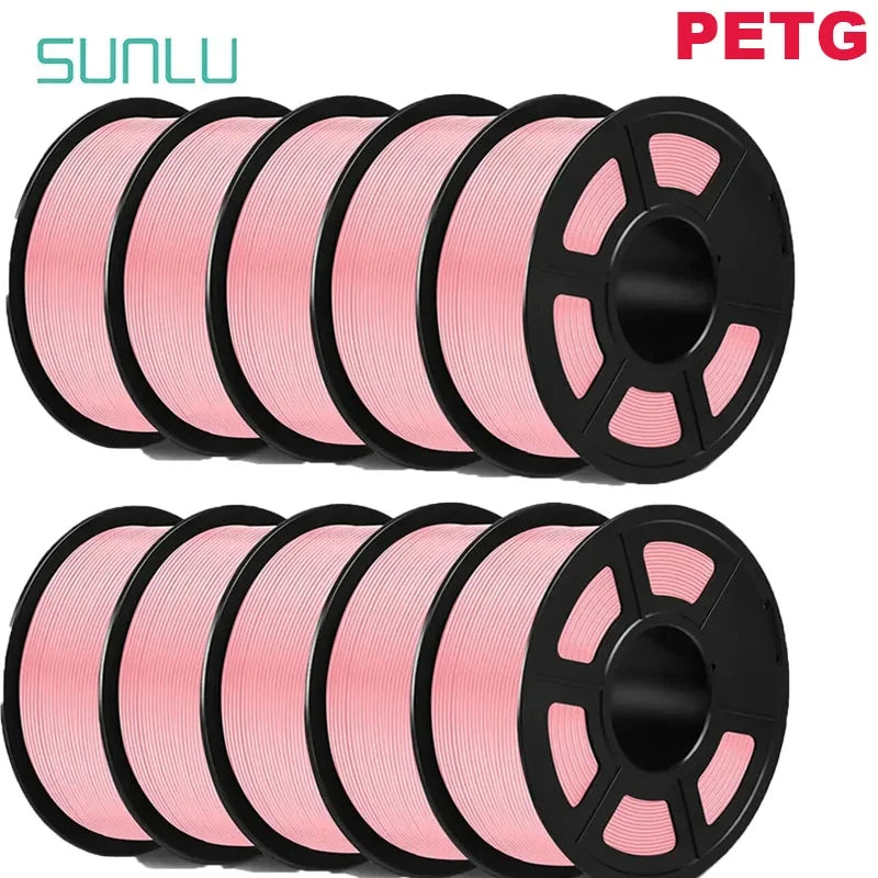 SUNLU PLA/PETG/PLA+ 3D Printer Filament Bundle – 10 Rolls 1KG Each, 1.75mm Neatly Wound Filament for 3D Printing (EU/US)