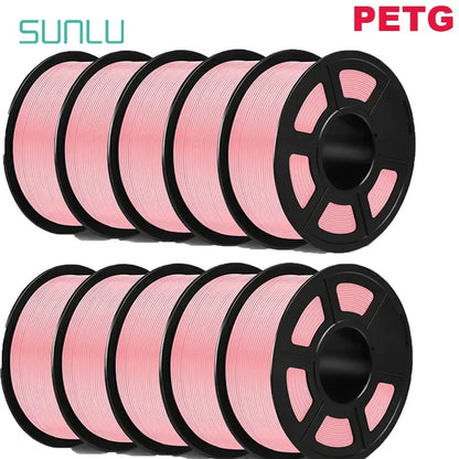 SUNLU PLA/PETG/PLA+ 3D Printer Filament Bundle – 10 Rolls 1KG Each, 1.75mm Neatly Wound Filament for 3D Printing (EU/US)