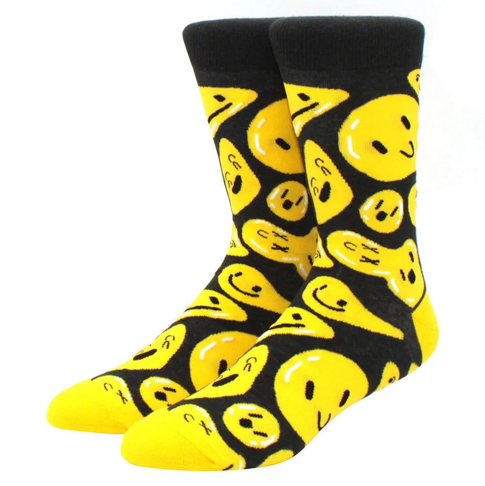 Men’s & Women’s Funny Beer Rainbow Socks – Skateboard Striped Pig Hip Hop Colorful Mid-Rise Casual Crew Cotton Socks, Unisex Fashion Novelty Socks