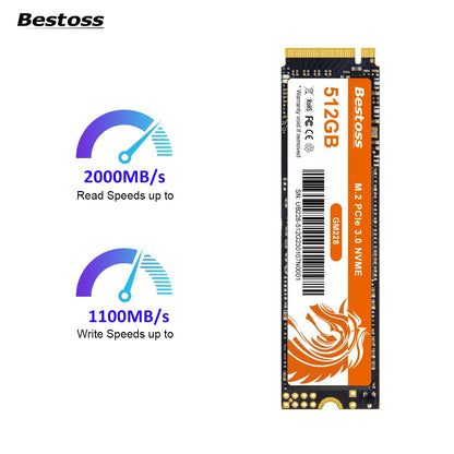 Bestoss NVMe M.2 SSD – 256GB, 1TB Internal Solid State Drive for Notebook, Gaming PC, Laptop