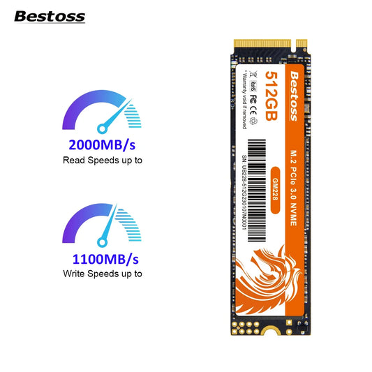 Bestoss NVMe M.2 SSD – 256GB, 1TB Internal Solid State Drive for Notebook, Gaming PC, Laptop