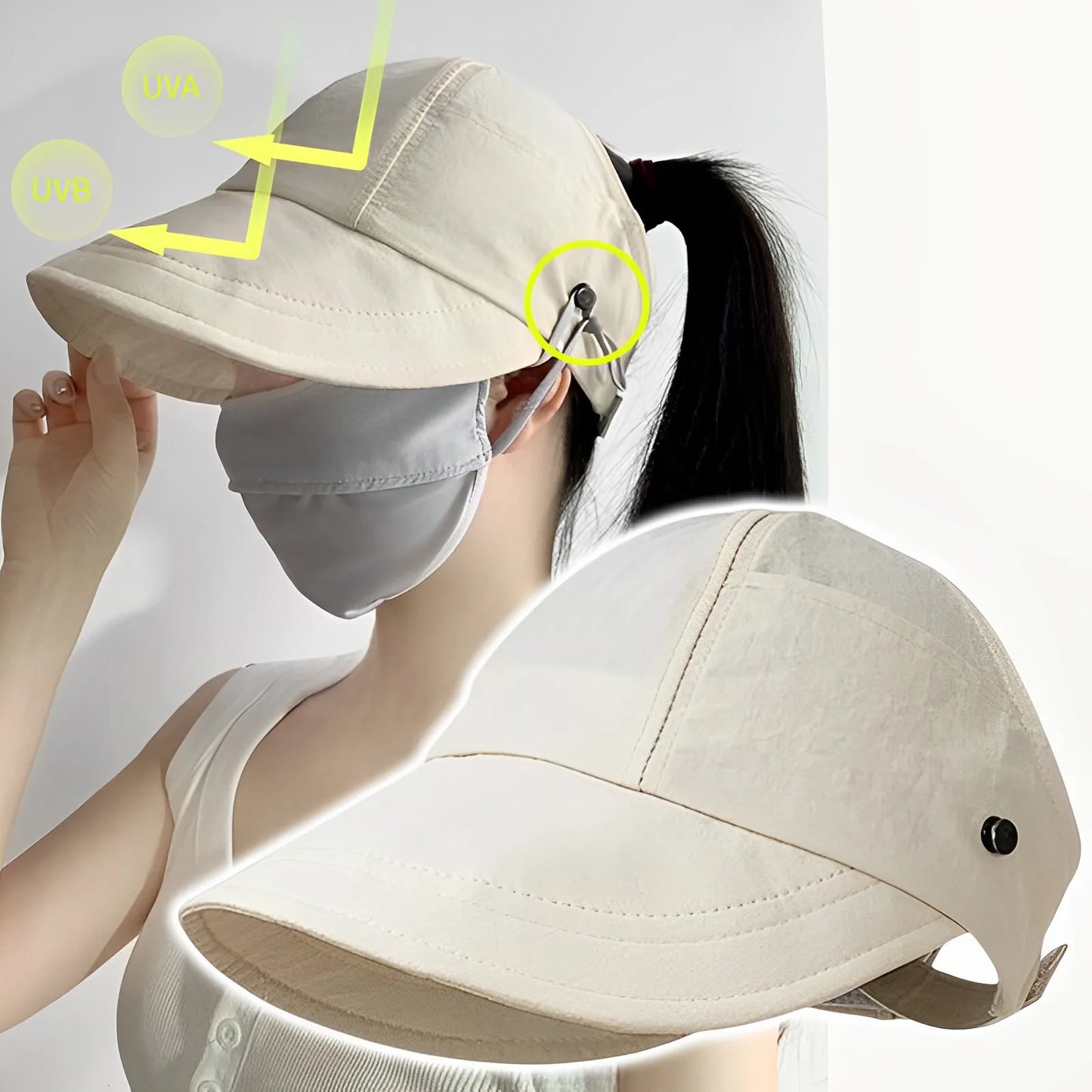 Protective and Stylish: Women's Foldable Wide Brim Sunhat - Adjustable Outdoor Bucket Hat with UV Protection, Perfect for Beach and Fishing