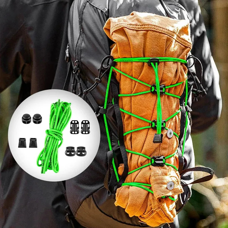 HIKEMAN Adjustable Backpack Expansion Strap - Elastic Buckle Fastener for Outdoor Hiking, Camping & Gear Attachment