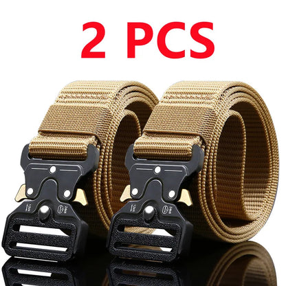 2PCS Men's Tactical Belts – Durable Adjustable Outdoor Hunting & Sports Belt