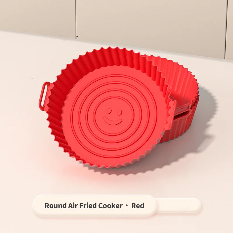 Reusable Silicone Air Fryer Basket & Baking Tray – Non-Stick Mold Liner for Oven, Pizza, Fried Chicken & More