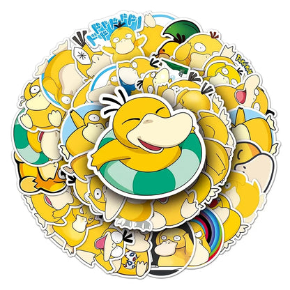 10/30/50-Piece Pokémon Psyduck Sticker Set - Cute Kawaii Anime Vinyl Decals for Phones, Water Bottles, Laptops, and DIY Crafts