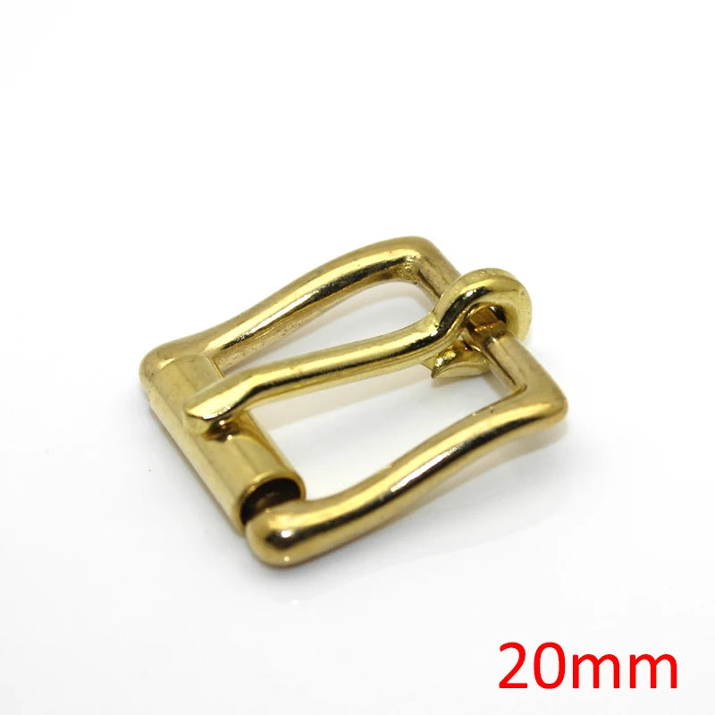 Brass Roller Belt Buckle – Adjustable Pin Buckle for Leather Belts, Bag Straps, DIY Crafts, and Accessories