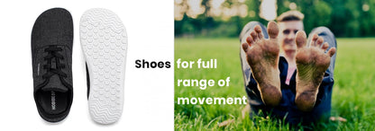 HOBIBEAR Men’s Barefoot Canvas Shoes – Minimalist Zero Drop Sneakers with Wide Fit