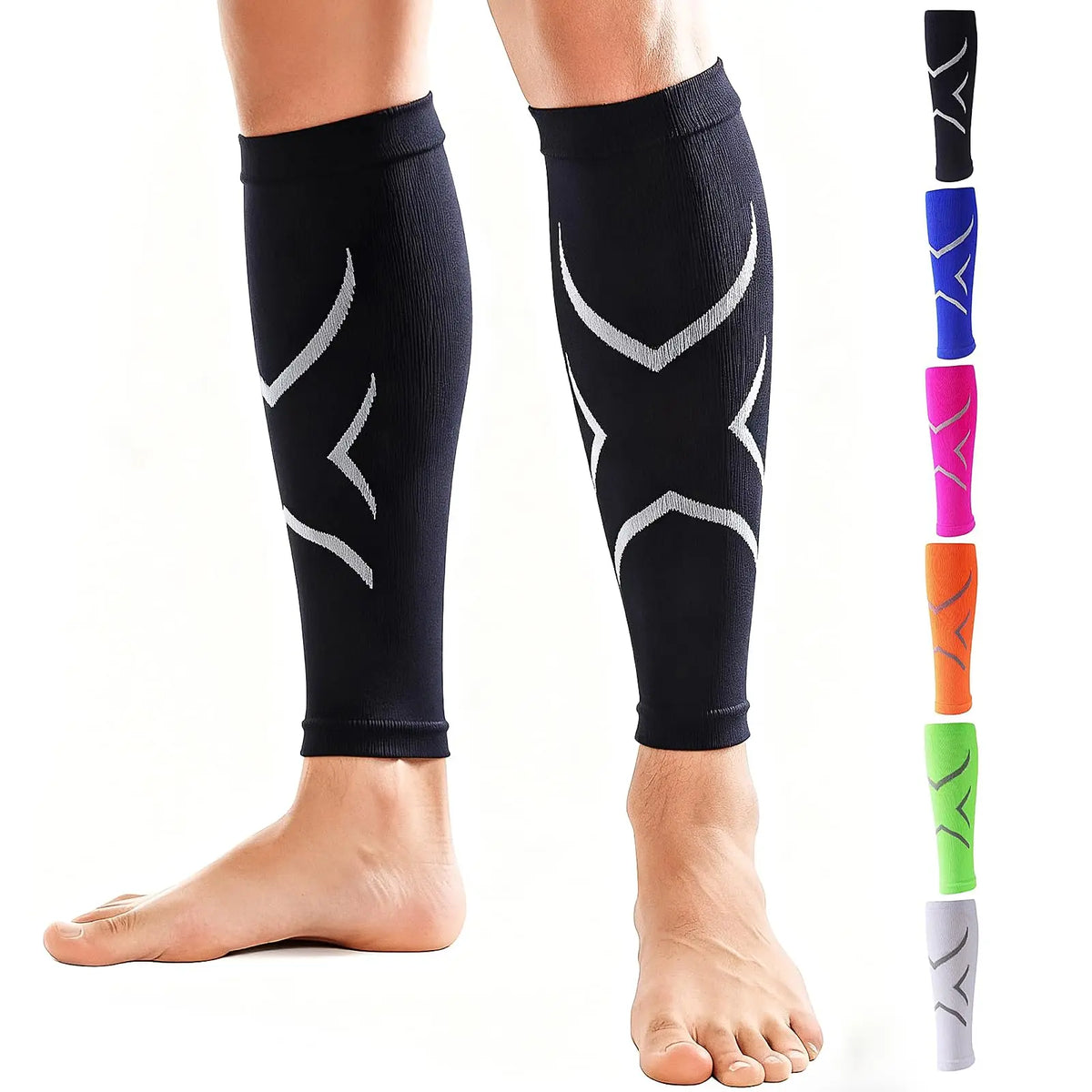 Calf Compression Sleeves - Running, Cycling, Marathon & Gym Fitness Support for Men and Women