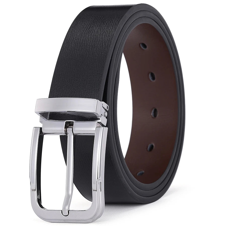 Men’s Pin Buckle Cowskin Leather Belt – High-Quality Designer Waist Strap, Luxury Fashion Accessory