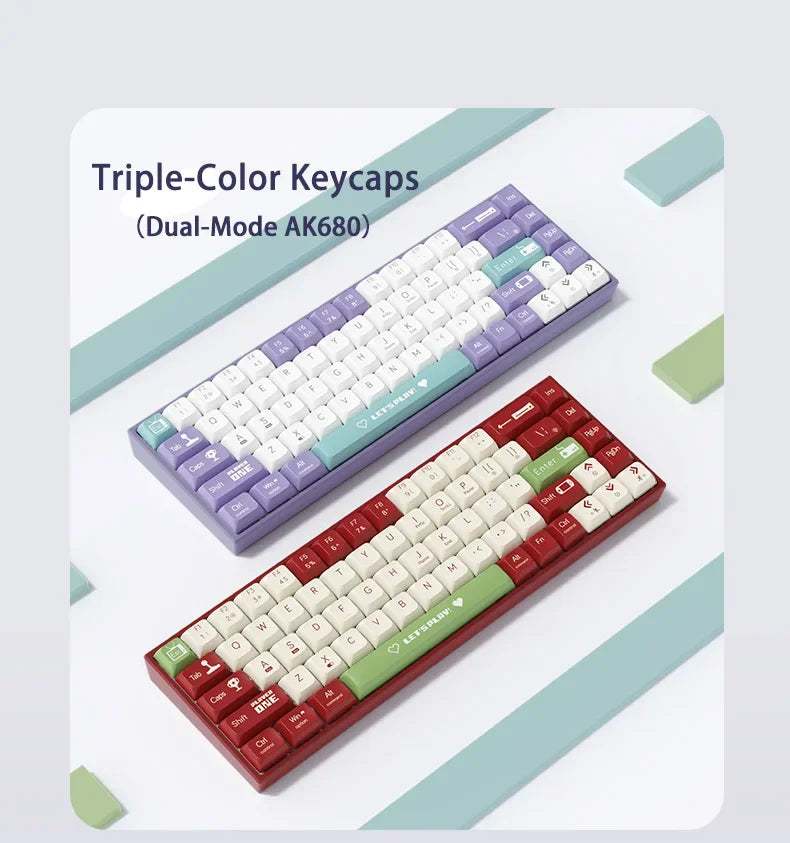 AJAZZ AK680 Mechanical Keyboard – 68 Key Wired/Wireless Bluetooth Gamer Keyboard with Hot-Swap Custom Gasket for PC and Laptop