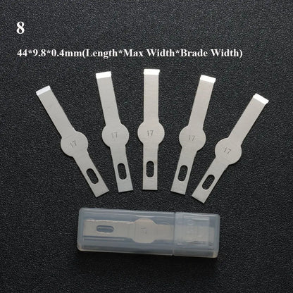 10pcs Non-Slip Metal Craft Knife Blades – Precision Engraving & Cutter Tools for PCB Repair & Mobile Phone Scalpel