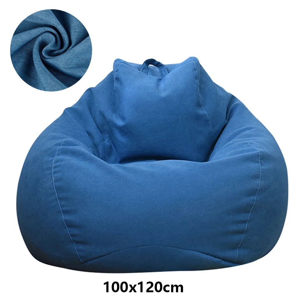 Large Lazy Bean Bag Sofa Cover – Comfortable Tatami Lounger Seat Cover for Living Room & Bedroom (No Filler)