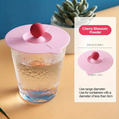 Round Heat-Resistant Silicone Cup Lid — Non-Toxic Universal Water & Coffee Mug Cover with Anti-Dust Seal and Spoon Holder