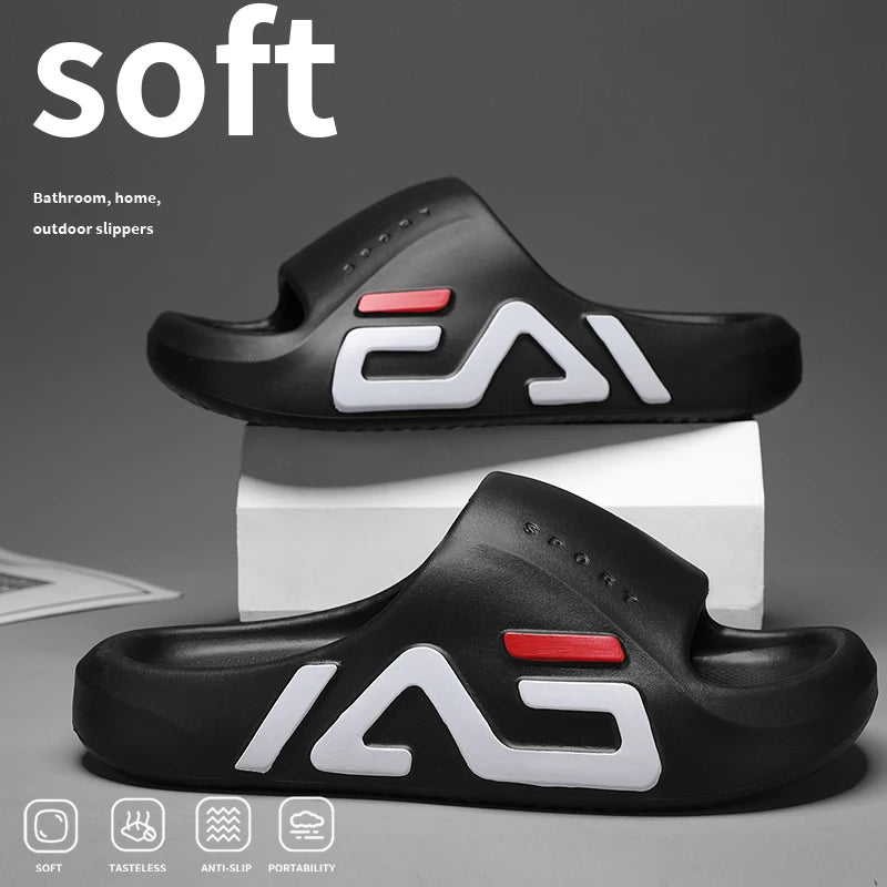 Men’s Extra-Thick Sole Casual Slippers – Soft Air Cushion EVA Sandals, Fashion Flip Flops for Outdoor & Beach Summer Wear