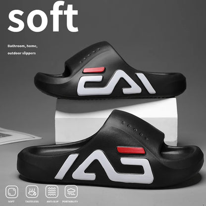 Men’s Extra-Thick Sole Casual Slippers – Soft Air Cushion EVA Sandals, Fashion Flip Flops for Outdoor & Beach Summer Wear