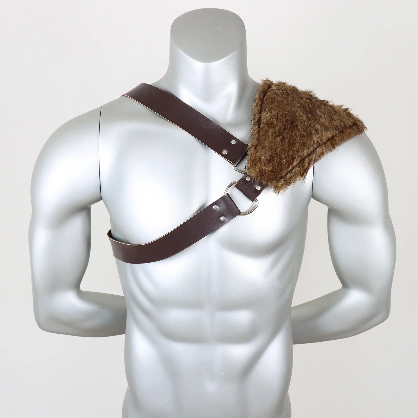 Medieval Knight Cosplay Belt Pouch – Double Layer Wide Faux Leather for Viking, Renaissance, and Pirate Costume Accessories