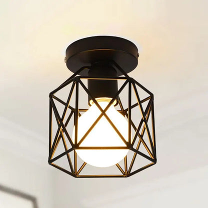 Elevate Your Space: Modern Nordic Black Wrought Iron E27 LED Ceiling Lights - Perfect for Kitchen, Living Room, Bedroom, Study, Balcony, Restaurant, Cafe, Hotel