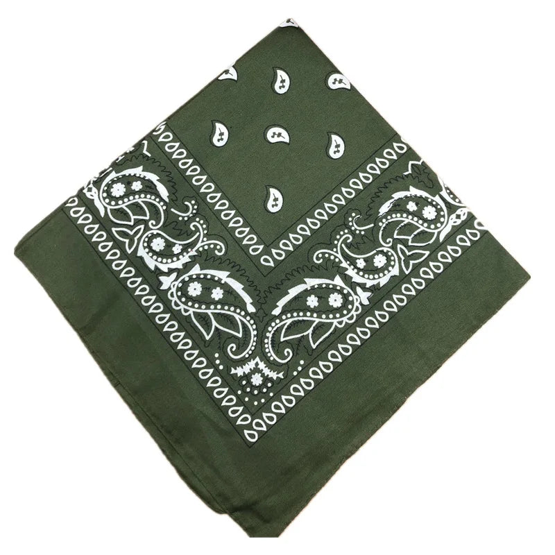 Unisex Cotton Bandana – Paisley Cowboy & Biker Headband, Wrist Wrap & Hair Scarf for Men & Women