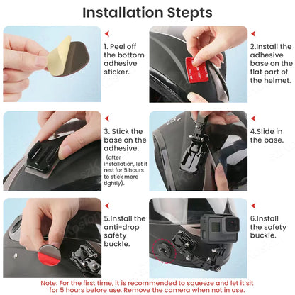 Universal Helmet Adhesive Mount Kit – Flat & Curved Sticky Mounts for GoPro 8–13, Insta360, DJI Osmo Action, AKASO & SJCAM