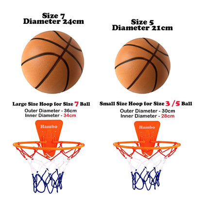 Silent Foam Basketball – Size 7/6/5, Indoor Grooved Airless Quiet Dribbling Training Ball Gift