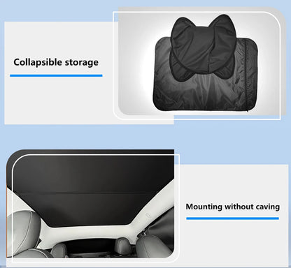 Split Sunshade for Tesla Model 3 (2017-2023) & Model Y – Front & Rear Sunroof Windshield Skylight Glass Roof Cooling Shade