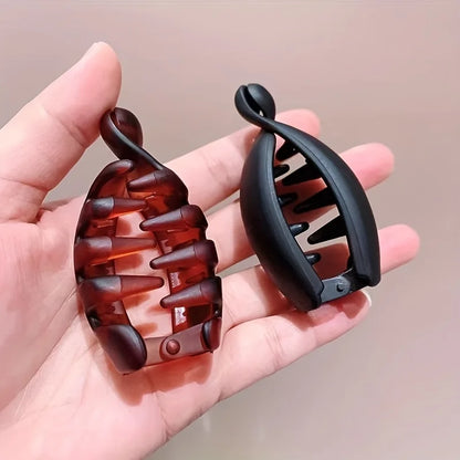 Mini Banana Hair Clips - 4PCS Elegant Vertical Clips for High Ponytails & Easy Hairstyles