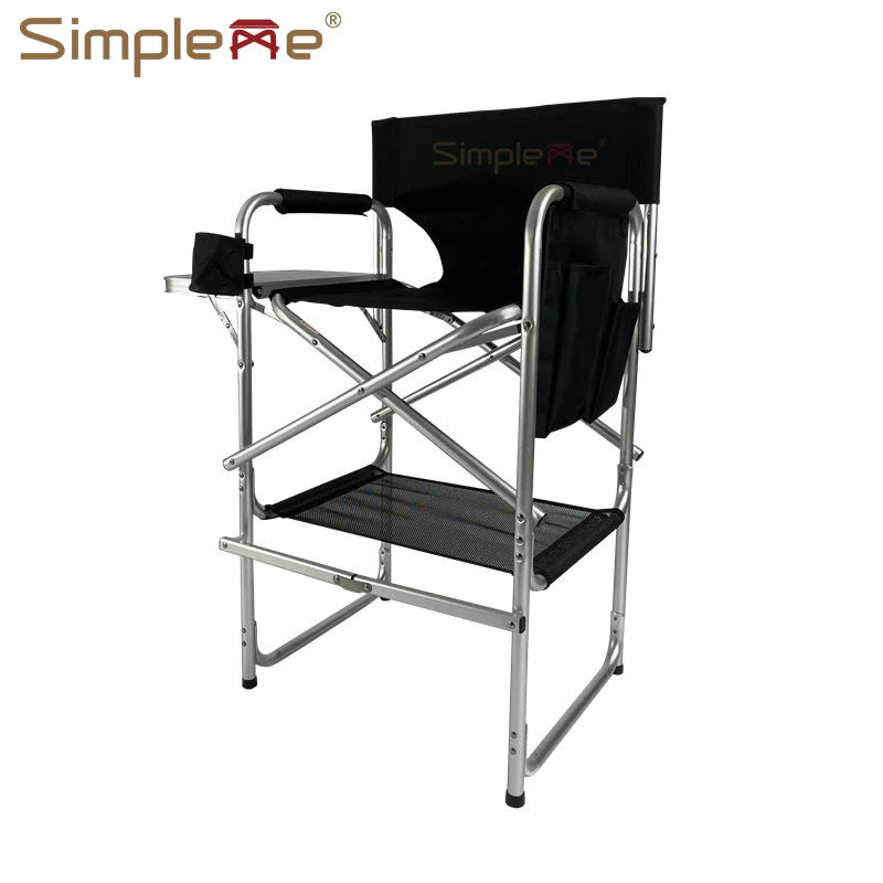 28-Inch Lightweight Aluminium Folding Director Chair – Tall Salon Makeup Chair