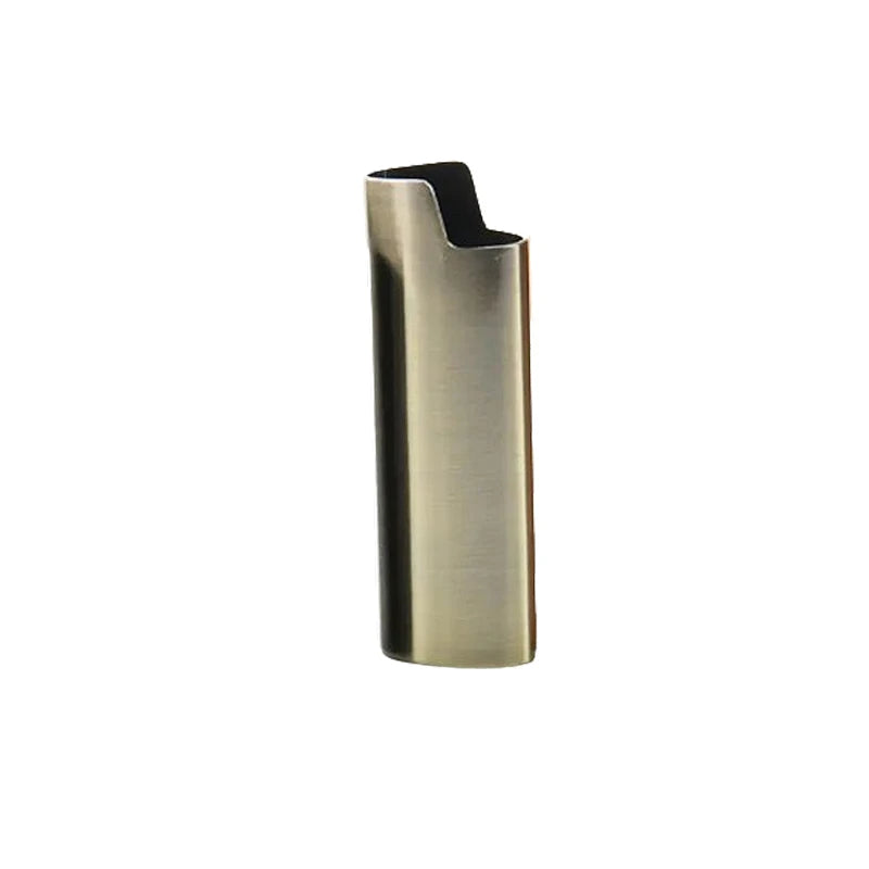 Metal Cowboy Boot Lighter Case - Cute Cat Eye Rhinestone Embroidered Zinc Alloy BIC J6 Sleeve Cover