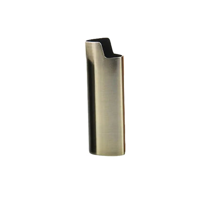 Metal Cowboy Boot Lighter Case - Cute Cat Eye Rhinestone Embroidered Zinc Alloy BIC J6 Sleeve Cover