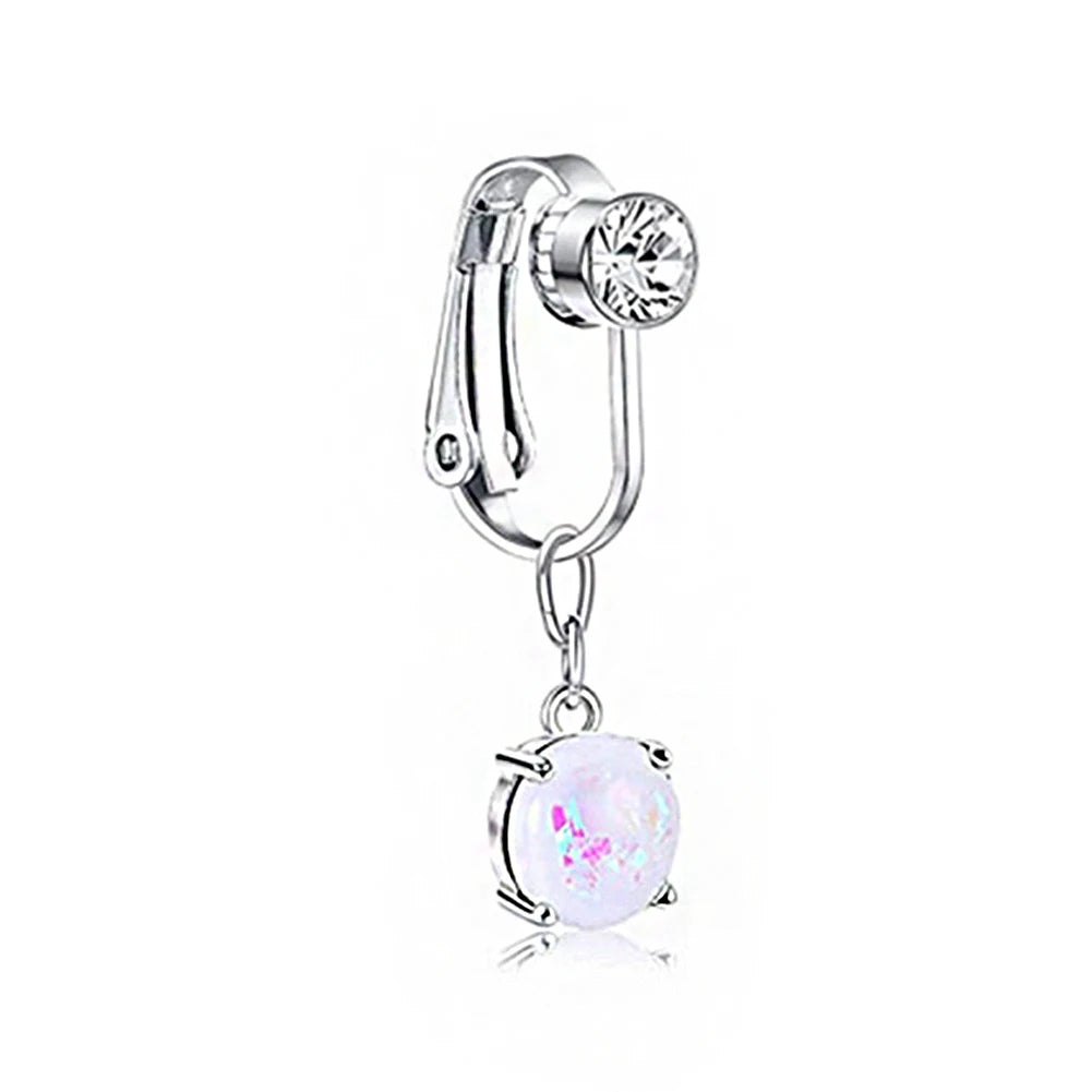Faux Snake Belly Ring – Fake Clip-On Umbilical Navel Piercing, Belly Button & Cartilage Body Jewelry