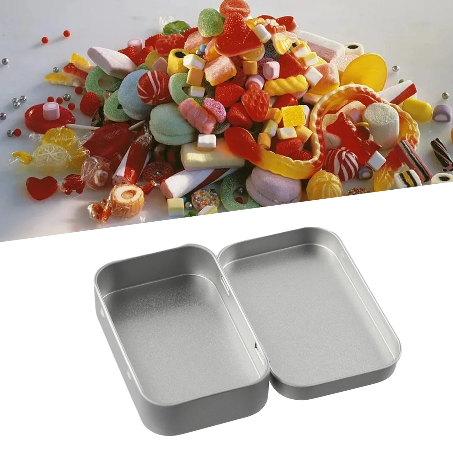 6PCS Mini Metal Storage Boxes — Tin-Plated Slide Cover for Jewelry, Pills, Cosmetics, and Portable Organizer