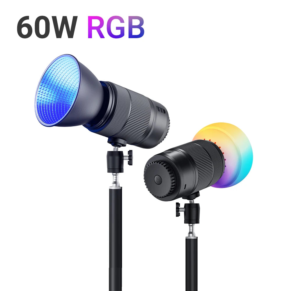 LUXCEO L60W L60RGB 60W RGB Video Fill Light - Portable Photography & Video Light with 2500mAh Battery for Camera Studio & Outdoor Use