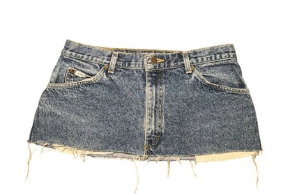 Harajuku Y2K Blue Denim Mini Skirt – Gothic High Waist Loose Fit Streetwear Retro Skirt for Women