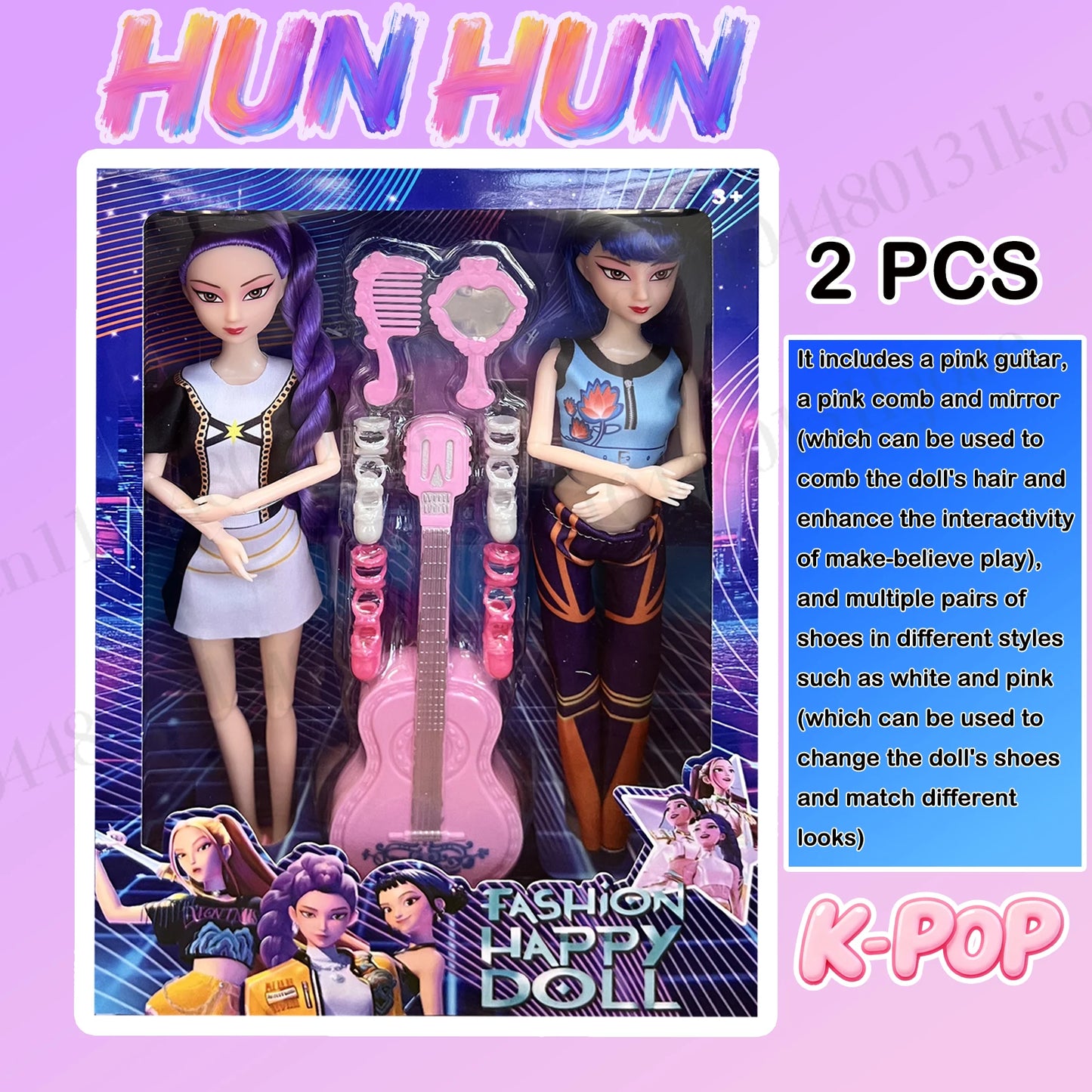 NEW KPop Demon Hunters Doll Toy — Rumi Mira Zoey Action Figure, Princess Baby Girl DIY Plastic Toy for Girls