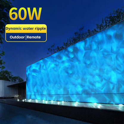 Square Water Ripple Projector Light – Dynamic Ripple Effect LED Logo Projection Lamp for Indoor, Outdoor, Corridor & Atmosphere Lighting Waterproof Decorative Light
