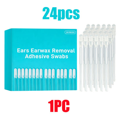 24-Piece Ear Wax Removal Kit - Soft Gel Ear Cleaning Sticks for Gentle Ear Care for Adults and Kids