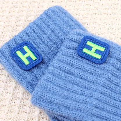 Knitted Thermal Fingerless Gloves for Men & Women – Thick Warm Wool Half Finger Touchscreen Winter Driving Mittens