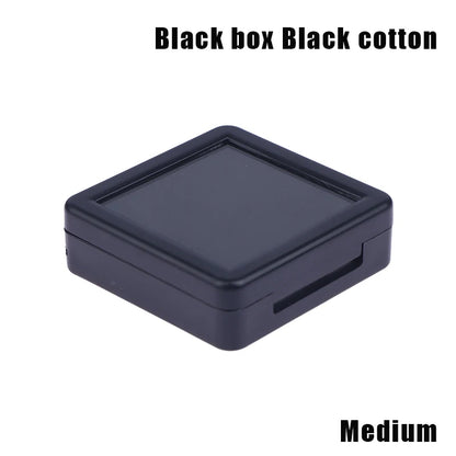 Transparent Glass Lid Gem Storage Box – Jewelry Display Case for Diamonds, Gemstones & Pendants Holder Container