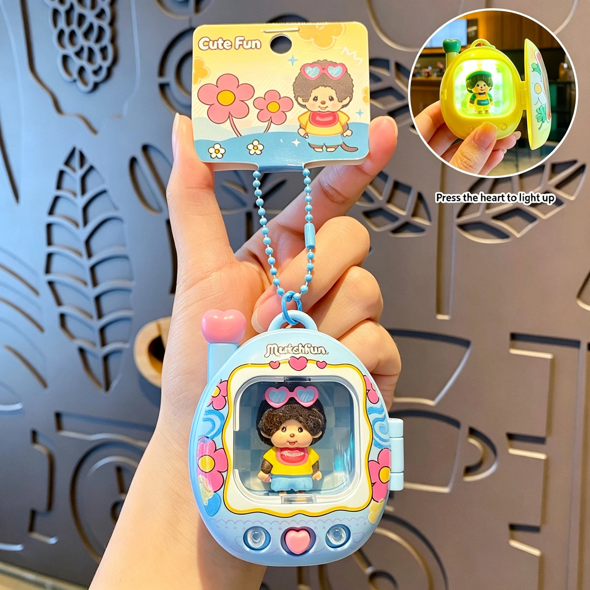 Cute Monchhichi Glow-in-the-Dark Keychain – Mini Night Light Bag Charm, Backpack Decoration & Gift